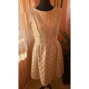 Vintage 1950’s Gold Lamé Cocktail Dress- Elinor Gay Design- Size 14